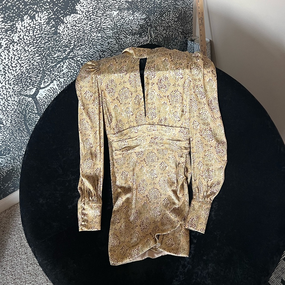 Bardot mini dress - silky animal print